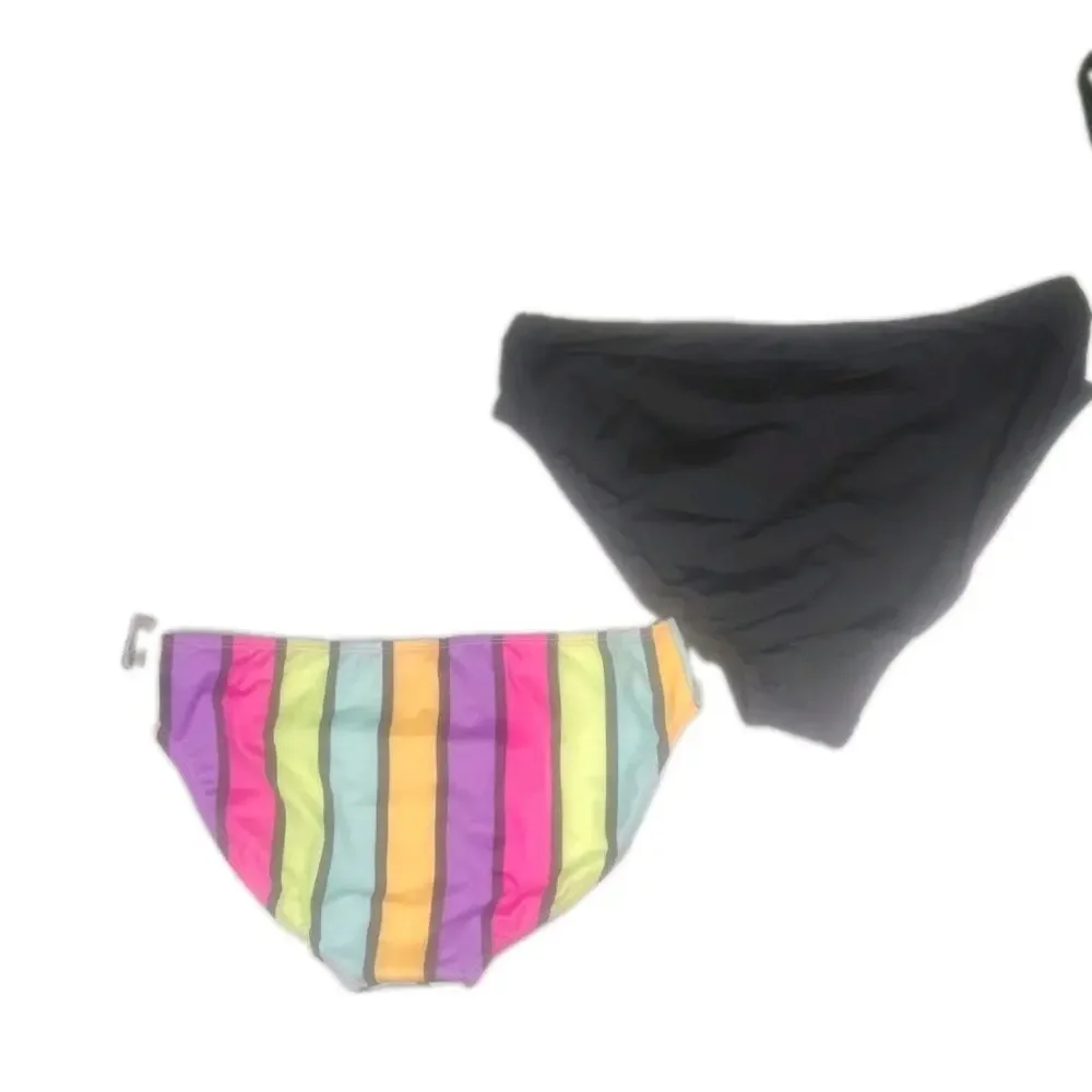 New Lot Of 2 Swim Bottoms Bright Multicolor Stripes Women's Plus Size XXL